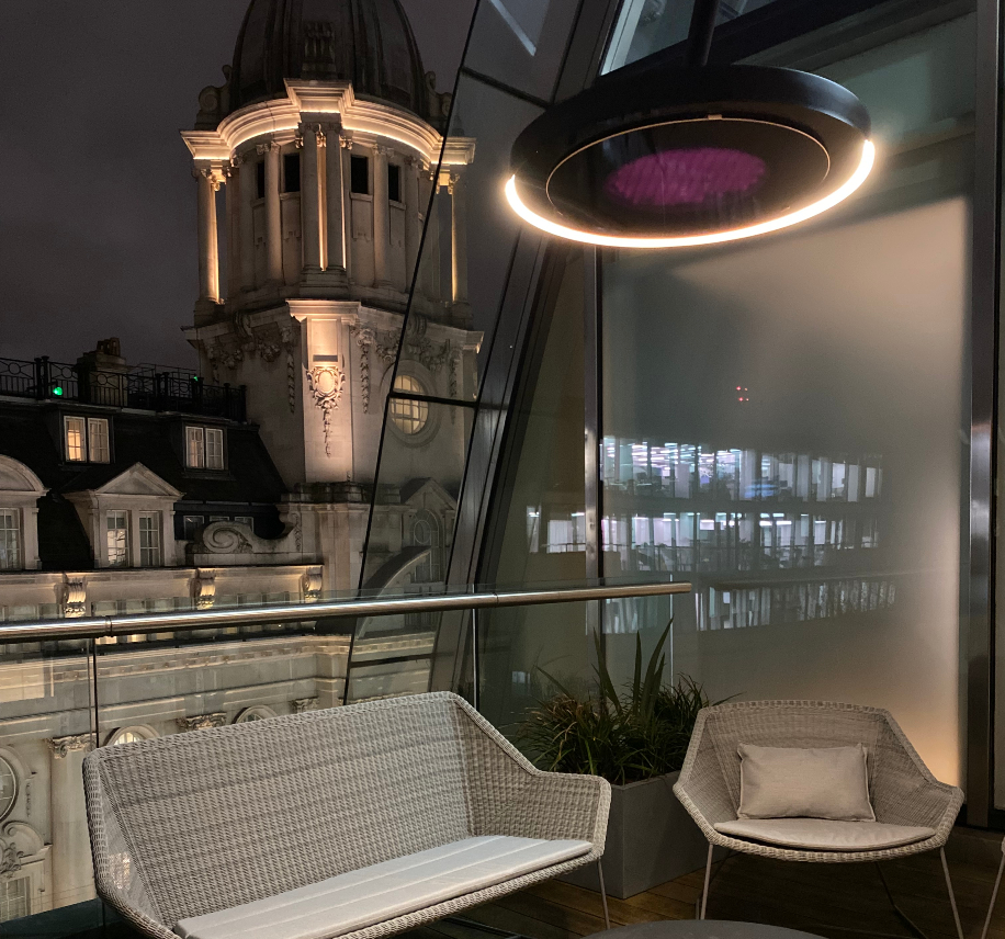External seating area on balcony